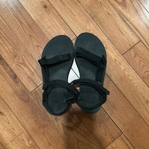 Black platforms Tevas, size 8!